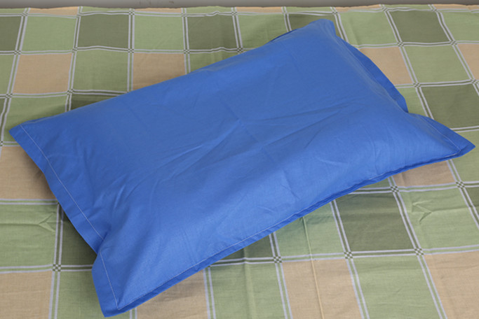 Vỏ gối màu trắng Vỏ gối màu trắng tinh khiết Bệnh viện Khách sạn Force Pure Blue Kẻ sọc Sinh viên Người lớn Vỏ gối dày gối cao su kim cương