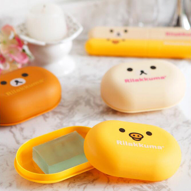 3 cartoon soap boxes cute easy bear soap box creative household soap dish small yellow chicken bear with lid soap box