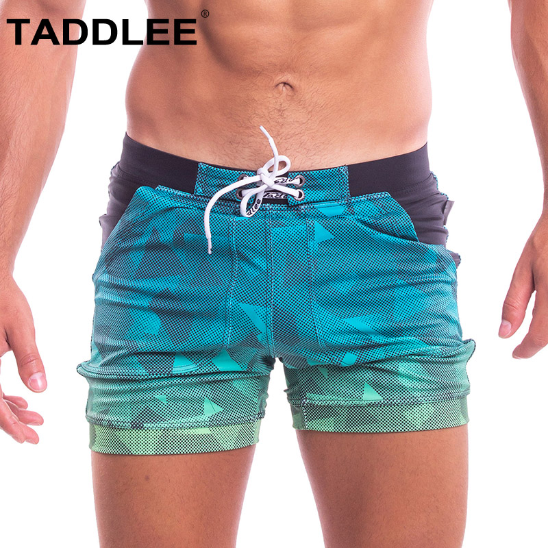 Taddlee men's swimsuit flat angle dry large size fashion fashion swimsuit training men