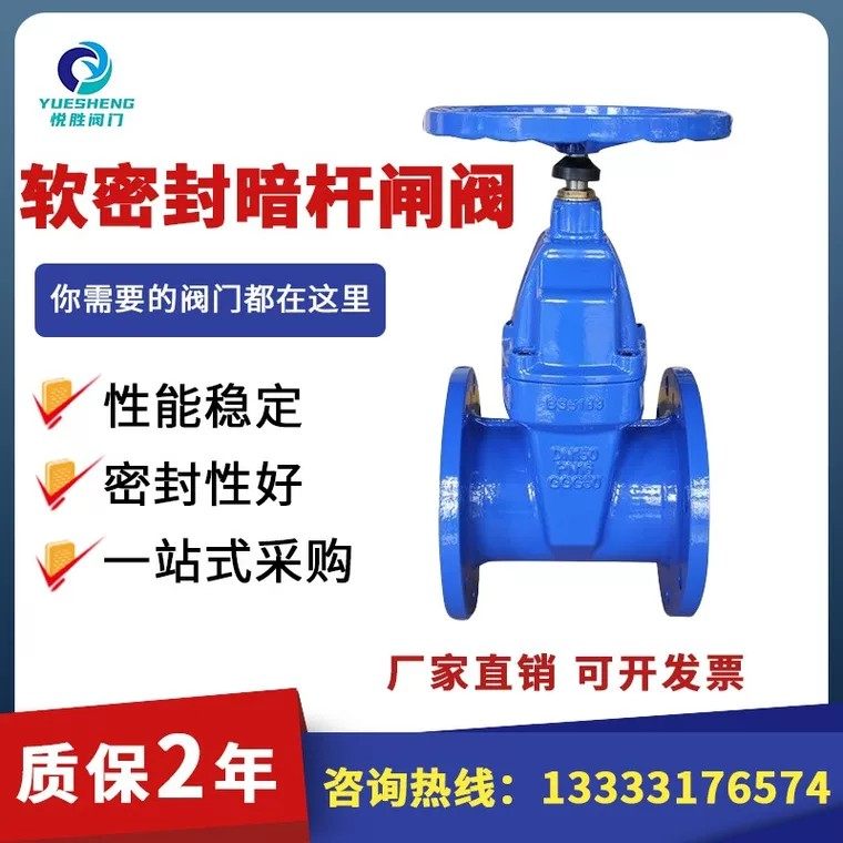 Flange gate valve soft seal dark rod Z45X-16 elastic seat seal water valve manual switch valve DN100 ball ink
