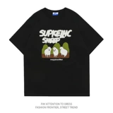 Бархатная футболка с коротким рукавом в стиле хип-хоп для влюбленных, в американском стиле, с вышивкой