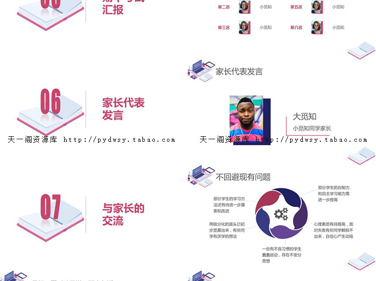 幼儿园小学初中高中家长会PPT模板 小学一二三四五六年级期中期末