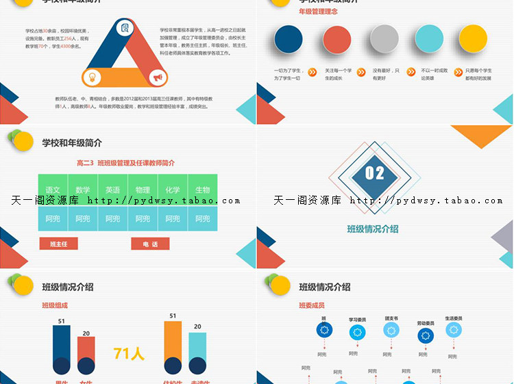 幼儿园小学初中高中家长会PPT模板 小学一二三四五六年级期中期末