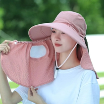 New sun protection hat windproof dustproof face protection and neck protection womens cycling summer sun hat outdoor work tea picking hat in the field