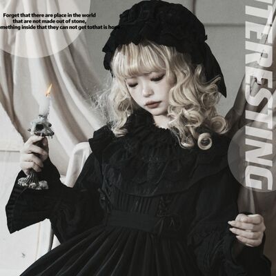 Now, the black goodnight baby hat is a domestic brand original classical dark Gothic doll style Lolita small item