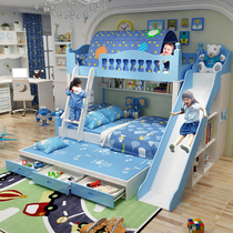 High and low bed bunk bed small apartment girl 1 2 up and down bed boy with desk multifunctional economy childrens bed