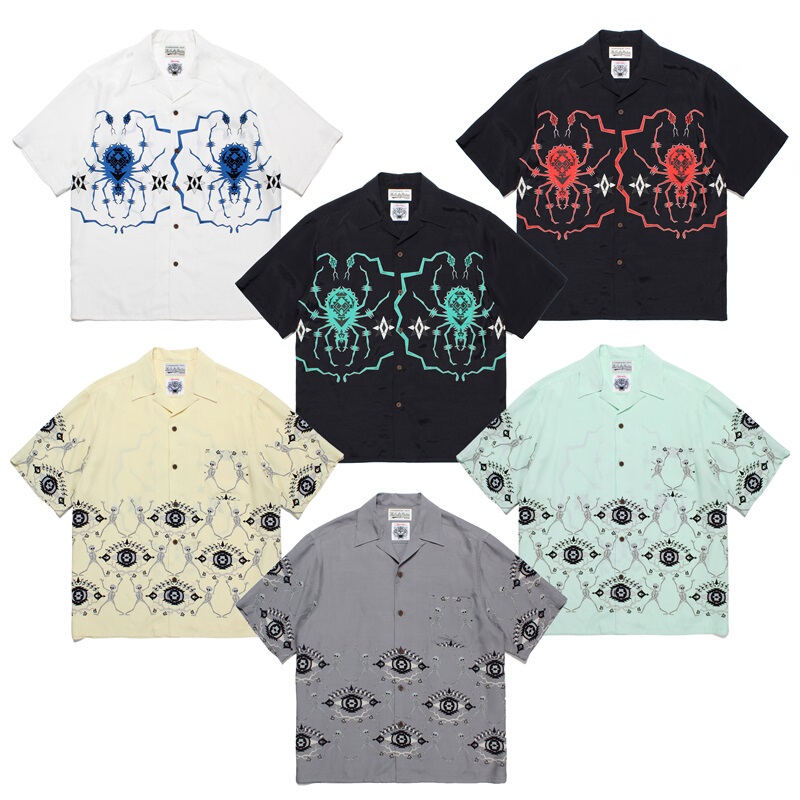 Jiangxin 23Ss New Wolf`S Head Spider Hawaiian Casual Loose Short-Sleeved Shirt for Men and Women