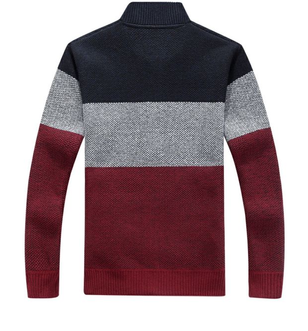 Áo len nam Sola jeep trung niên cộng với nhung dày mùa đông ấm áp áo len dệt kim dây kéo cao cổ lỏng hoodie nam