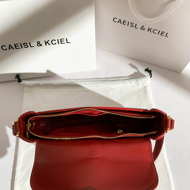 CAEISL&KCIEL Сумка через плечо, красная подмышечная сумка для невесты, премиум-класс