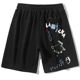香港正品潮牌夏季男装涂鸦字母印花宇航员休闲运动五分裤针织短裤