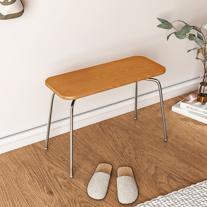 Nordic ants change shoe stool home wear shoe stool bed end stool simple porch solid wood stool home door low stool light luxury