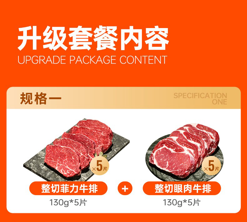 原肉整切牛排家庭套餐10片装