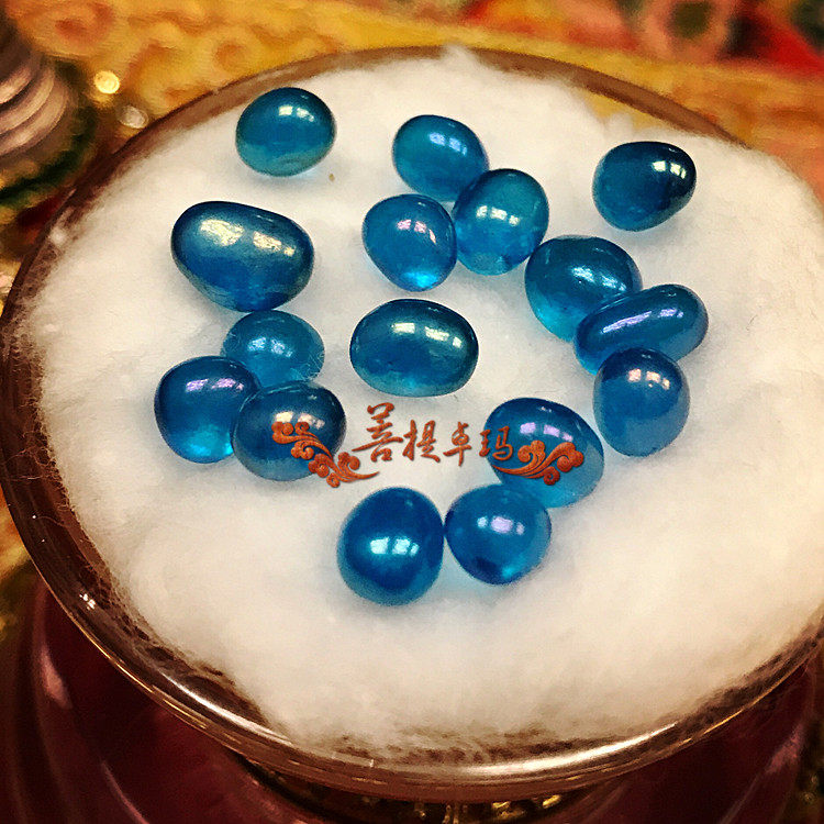 Shakyamuni Buddha's illusion of solid child, dreamy sky blue bond 5-7mm for the stupa can hold 10 yuan