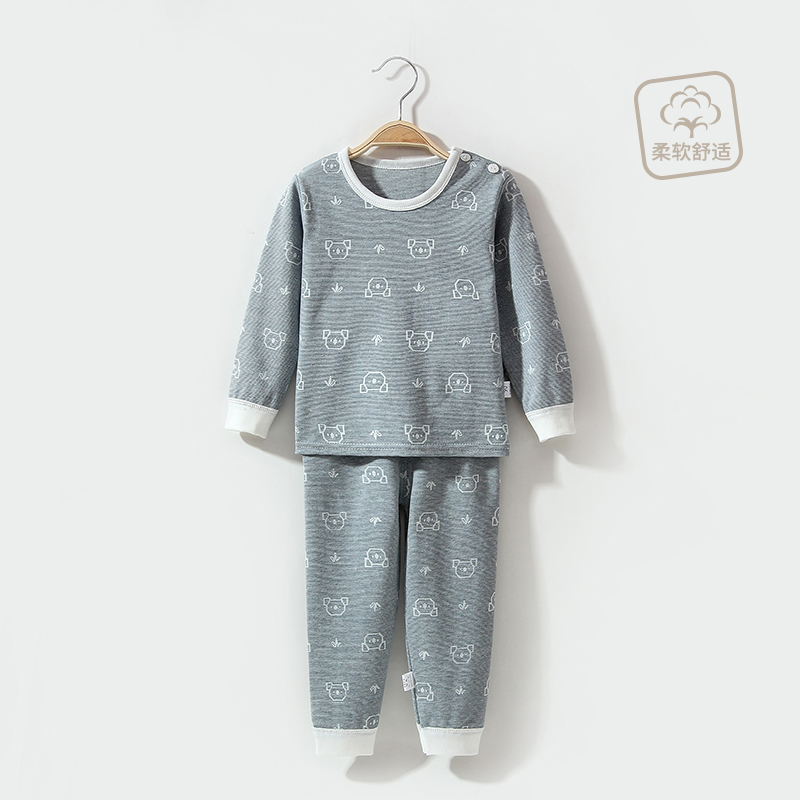 Bé quần áo mùa thu mùa thu quần bộ cotton 0-1 tuổi 3 tuổi trẻ em đồ lót bé trai bé gái pajama nhà điều hòa không khí quần áo.