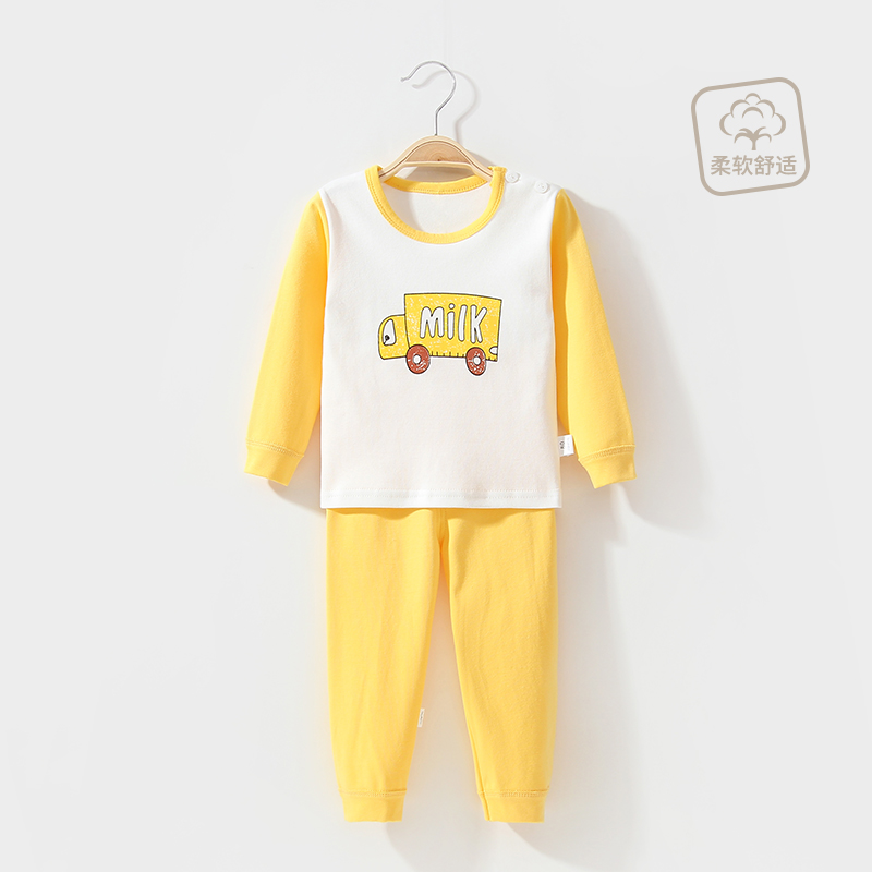 Bé quần áo mùa thu mùa thu quần bộ cotton 0-1 tuổi 3 tuổi trẻ em đồ lót bé trai bé gái pajama nhà điều hòa không khí quần áo.