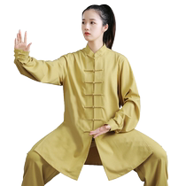 Jingyi Tai Chi suit for women new high-end three-color hemp Tai Chi practice suit for men martial arts performance training suit spring and autumn