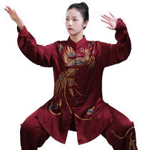 La nouvelle combinaison de Tai Chi femme Phoenix Handmaid peinte avec huit sections de Jintaijiquan pour réaliser les costumes darts martiaux hommes printemps et automne