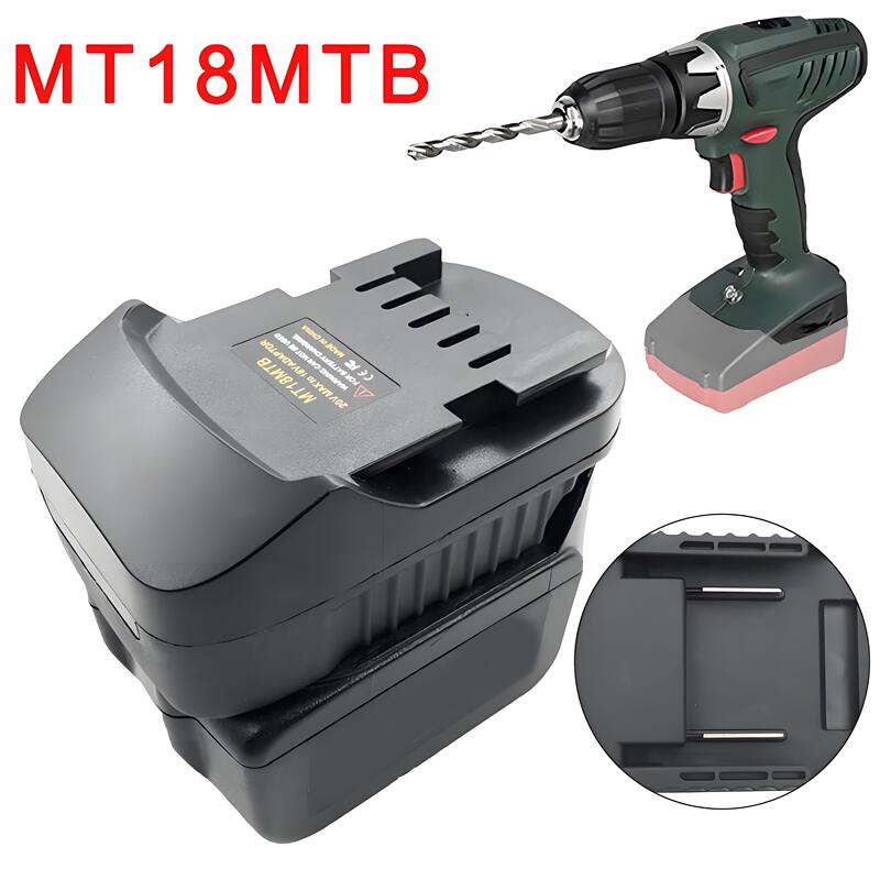 Adapter - Compatible with Makita 18V Batteries for Use with Metabo 18V Lithium-Ion Tools Adapter - Compatible with Makita 18V Batteries for Use with Metabo 18V Lithium-Ion Tools