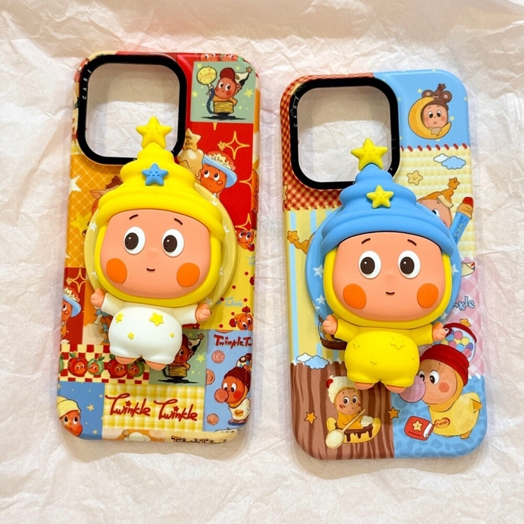 Silicone 3D Yellow Star Magnetic Stand Suitable for Nothing 2A/3 Phone Case 2 Google Pixel9/10Pro/876 Couple Mote Edge60Pro/G56 Asus Rog9/54