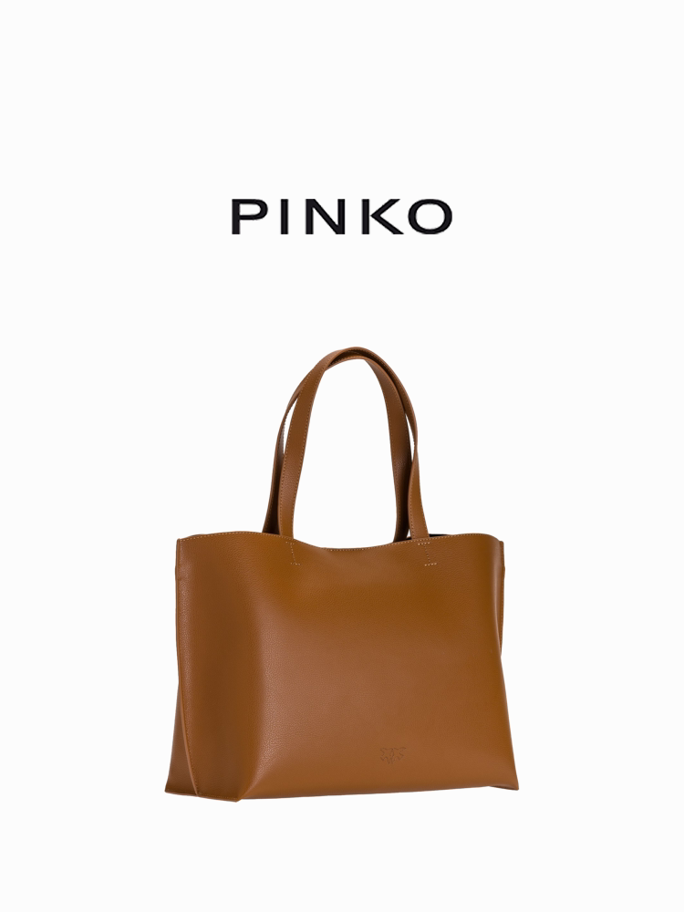 Pinko Women's Large-Capacity Commuter Tote Bag with Bird Logo, Shoulder Bag, Handbag 103780A03V