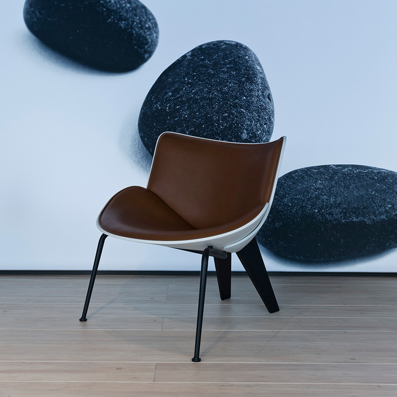 Nordic Minimalist Single Sofa Chair Cosy Chair Leaning Back Chair Book Room Living Room Glass Fiber Casual Shell Chair Zongzi Chair