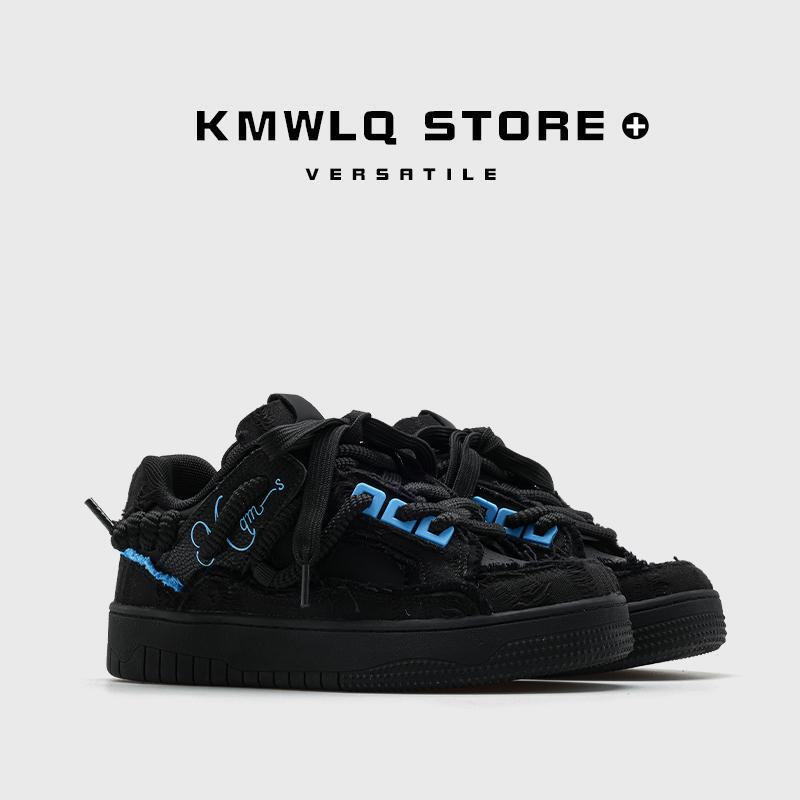 Men's Trendy Sneakers, Black Warrior Style, Thick-Soled Height-Increasing Shoes, Unisex, Versatile Casual Loafers