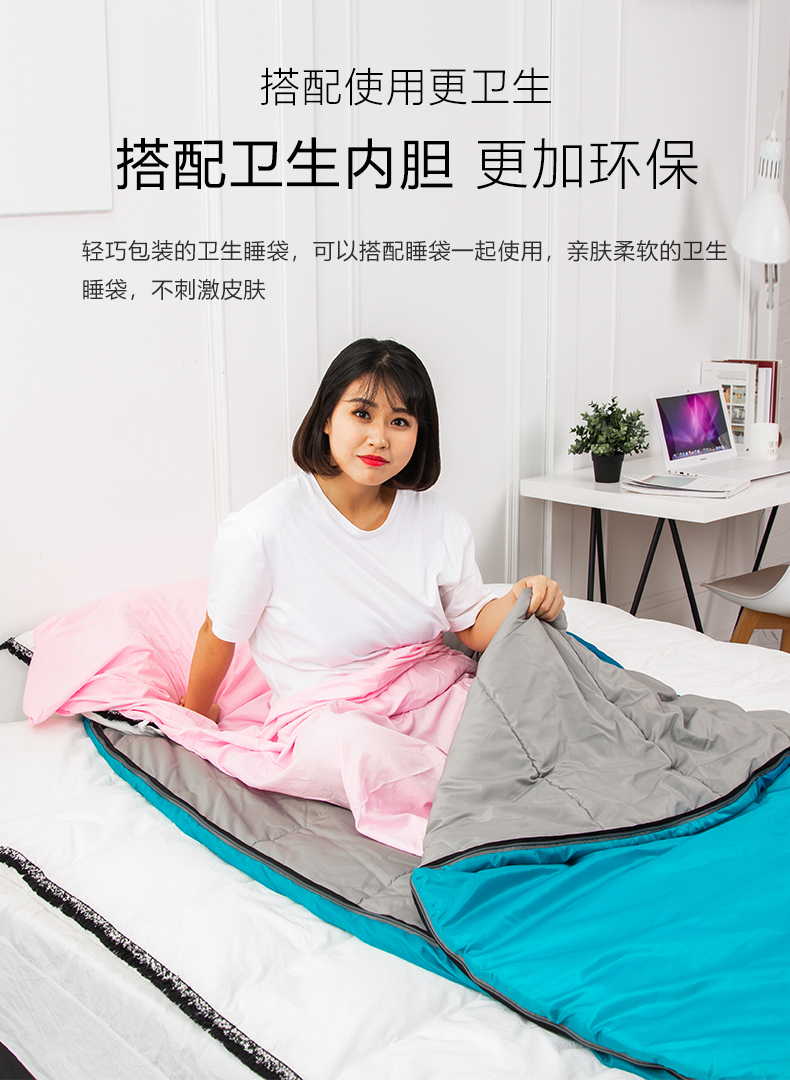 Khám phá túi ngủ người lớn tăng mở rộng ăn trưa trong nhà nghỉ cắm trại ngoài trời mùa thu và mùa đông du lịch dày di động túi ngủ cho trẻ sơ sinh mùa hè