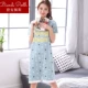Váy ngủ Bianpaisi nữ ngắn tay cotton Đại Liên thời trang Hàn Quốc sexy sinh viên nữ váy ngắn tay cộng với kích thước ngủ - Đêm đầm