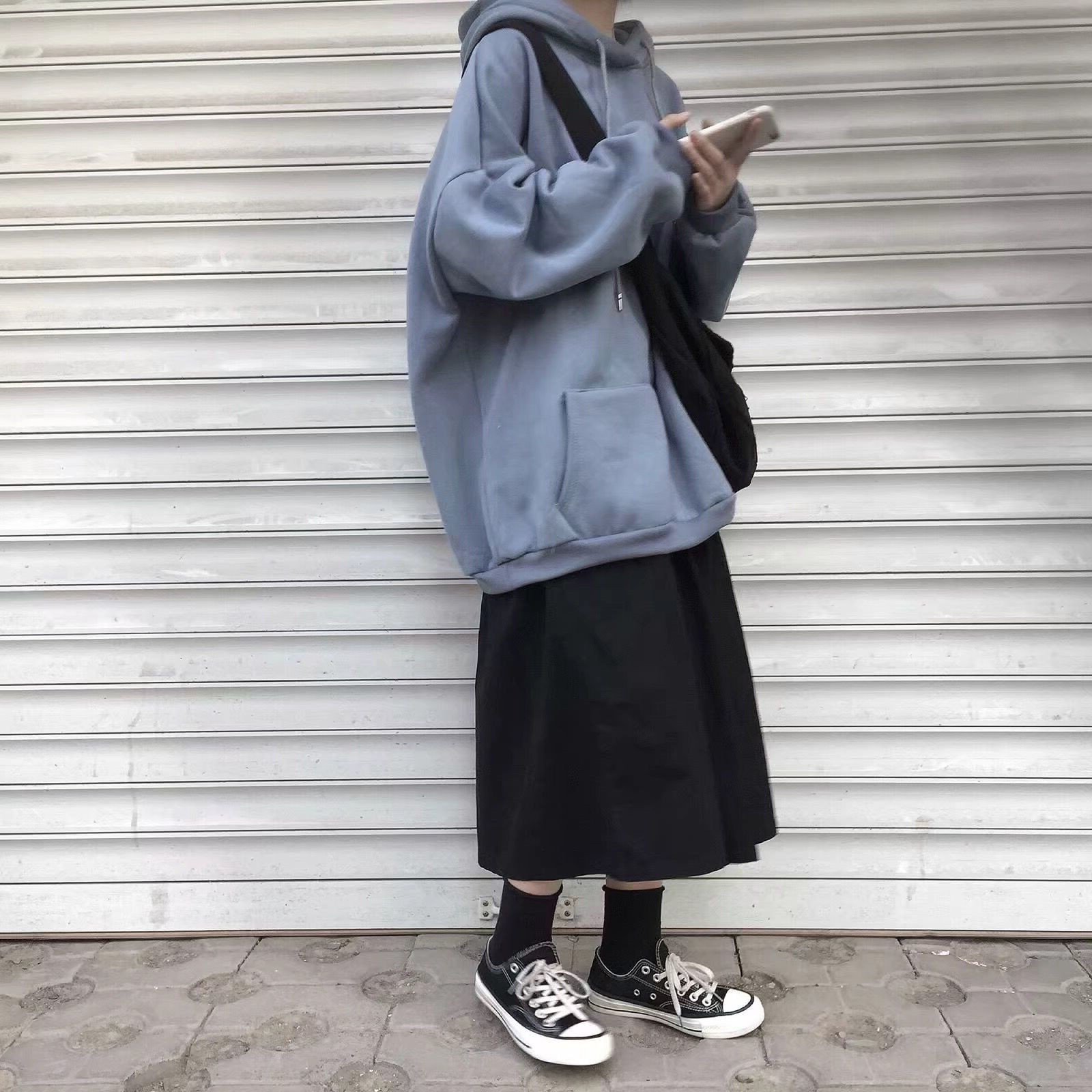 Super hot cec sweater women's autumn and winter new ulzzang velvet thickened hooded jacket ins student loose top