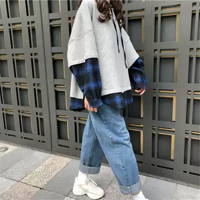 Super fire cec fake two-piece sweater women's 2020 new all-match Korean autumn and winter thin jacket ins student top clothes