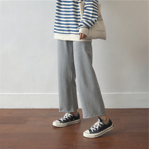 Grey Casual Pants Woman 2020 Summer clothing thin section High waist pituitary curbside Han version Tide Students Loose 100 Lap Pants
