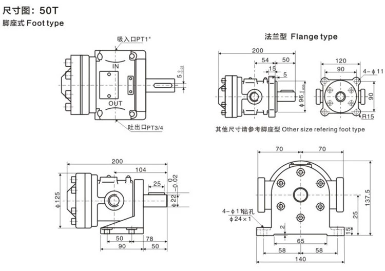 nguyên lý bơm thủy lực Bơm cánh gạt định lượng áp suất thấp 50T-20 50T-23 50T-26 50T-30 50T-36 50T-39 bán bơm thủy lực cũ bơm thủy áp