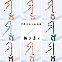 Take 3 Free 1 crossbody strap mobile phone lanyard universal mobile phone case hanging neck long rope adjustable Tide brand bow lengthy girl bag spare strap can shoulder camera lanyard Japanese and Korean personality
