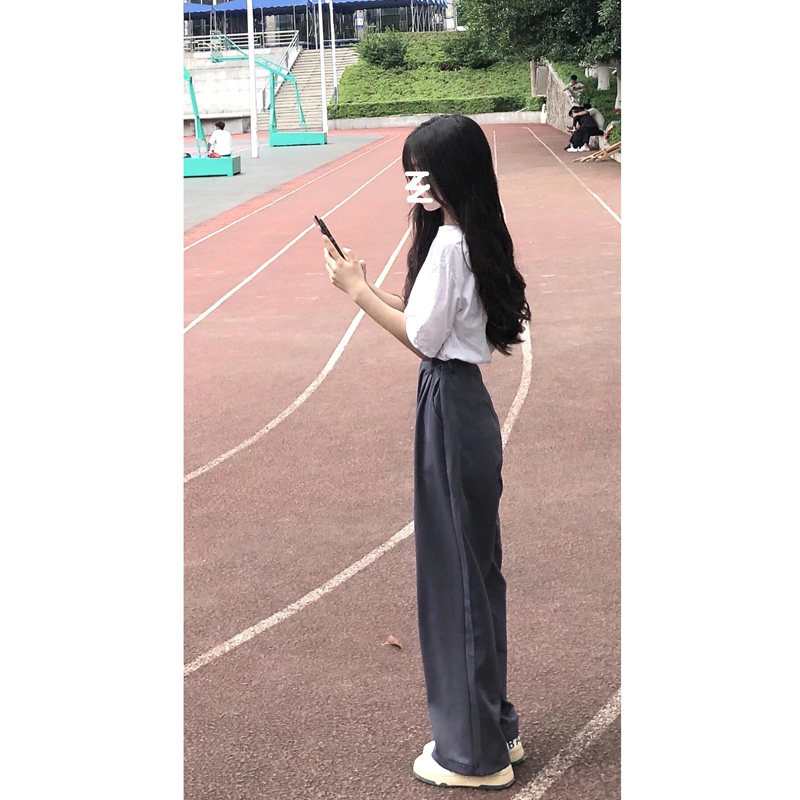 Broadlegged Suit Pants Woman 2022 Summer high waist pituitary drag Lean Straight Slim Fit Pants Casual Little Subpants Senior Feel