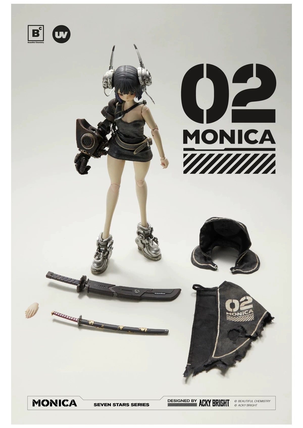 underverse　monica 1/6 フィギュア Underverse Beautiful Chemistry x Acky Bright 1/6 Seven Stars