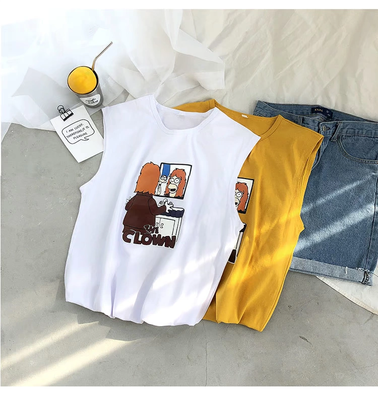 Mùa hè không tay áo thun nam in triều thương hiệu cá tính nam xu hướng hip hop gió lỏng áo vest thể thao - Áo vest cotton áo ba lỗ nam tập gym