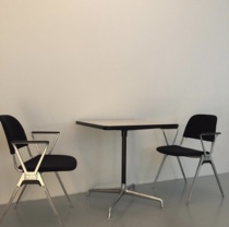 DPstudio Ims Small Bedroom Dining Room Table Han Style Brief Square Black Side White Desktop Office Coffee Table