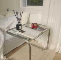 DPsTUdio medieval stainless steel glass tea table ins bomain small room with the same side several peoples photographic base