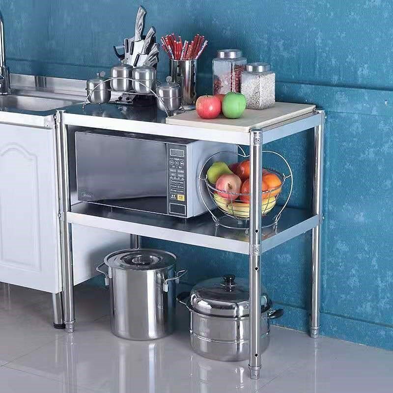 Thickened stainless steel workbench kitchen special three-layer operation table load table multi-function stove rack cooking table