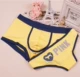 Quà sinh nhật màu hồng mềm mại và thoải mái cotton in eo thấp phim hoạt hình đồ lót cặp đôi đồ lót nam và nữ góc phẳng