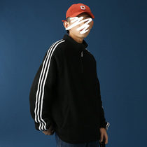 (Clearance) Benefits Mens Pullover Zipper Sweat High Collar Autumn Trend