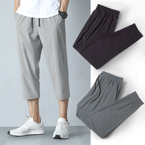 Capri pants mens summer thin eight-point pants sports running loose quick-drying small foot pants trend Joker casual pants