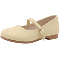 Dadong womens shoes single shoes womens new simple set of feet round square toe doll shoes Mary Jane lazy shoes 0718
