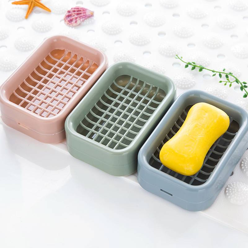 60 Tea Flowers Drain Soap Box Home Creativity No cover Nordic Large Number of plastic minimalist Eurostyle Double Aroma-Taobao
