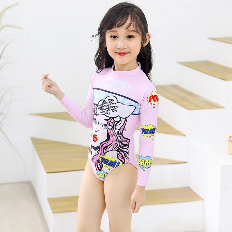 Ice Lake Whale Children Swimsuit Girl Swimsuit Big Child Siamese Girl Baby Princess Swimsuit 2021 New Style