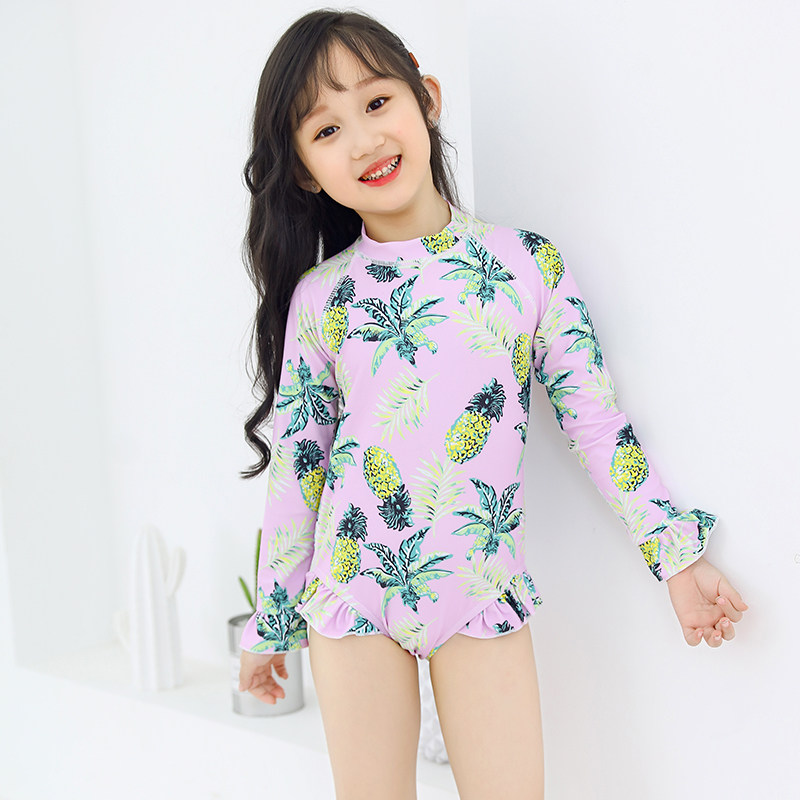 Ice Lake Whale Children Swimsuit Girl Swimsuit Big Child Siamese Girl Baby Princess Swimsuit 2021 New Style