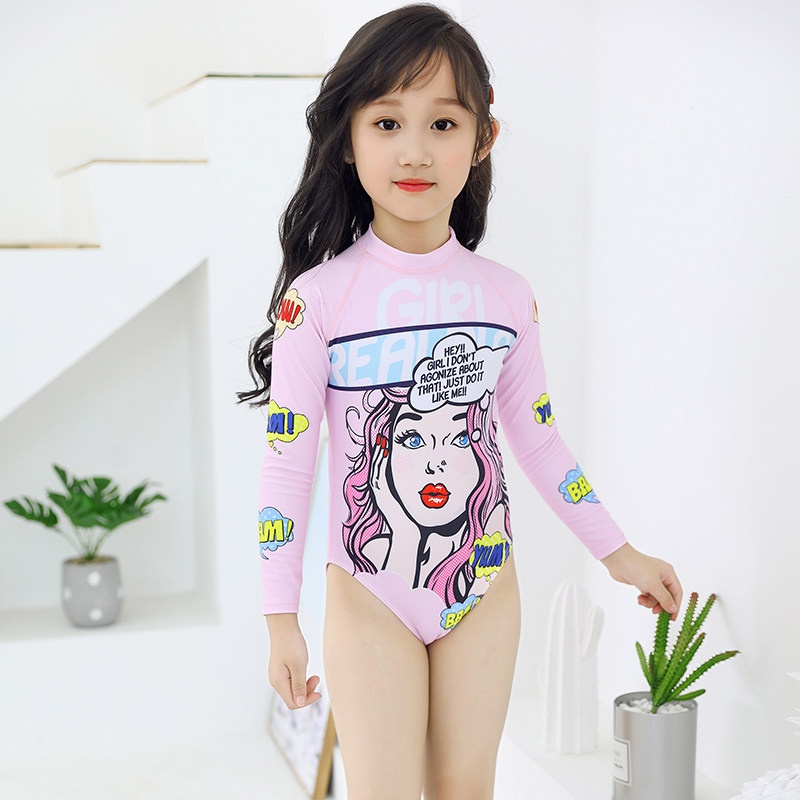 Ice Lake Whale Children Swimsuit Girl Swimsuit Big Child Siamese Girl Baby Princess Swimsuit 2021 New Style