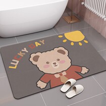 Home Bathroom Footbed Toilet Absorbent Pad Toilet Doorway Doormat Quick dry simple Cartoon Bath Mat
