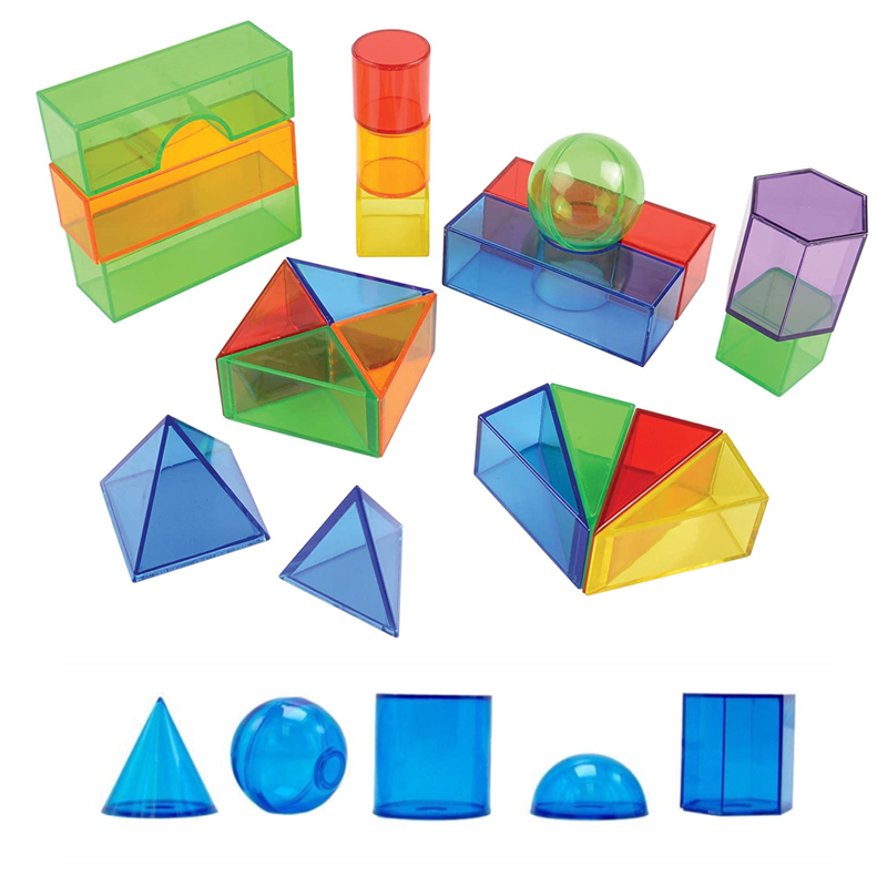 Geometric Light Transmission Building Blocks Mathematical Teaching Aids Early Teach Children Color High-quality Outlet Solid Toys Detachable Rainbow