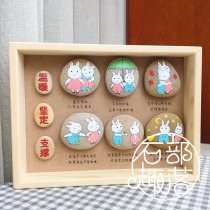 Rabbit romantic love 520 Chinese Valentines Day wedding anniversary stone fun tribe hand painted stone painting marriage